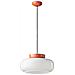 Sospensione Vintage Decò Maracana Ceramica-vetro Bianco-arancio 1 Luce E27 - Foto miniatura 1