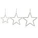 Set Di 3 Decorazioni Da Appendere Stella Kunnari Metallo 50/40/30 Cm Argento - Foto miniatura 3