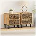 Comodini 2pz 40x33x46 Cm In Legno Massello Di Mango - Foto miniatura 3