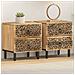 Comodini 2pz 40x33x46 Cm In Legno Massello Di Mango - Foto miniatura 1