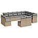 Set Divani Da Giardino 12 Pz Con Cuscini Beige In Polyrattan - Foto miniatura 2