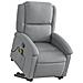 Poltrona Alzapersona Massaggi Reclinabile Grigio Chiaro Tessuto - Foto miniatura 3