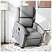 Poltrona Alzapersona Massaggi Reclinabile Grigio Chiaro Tessuto - Foto miniatura 1