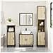 Mobile Lavabo Da Bagno Rovere Sonoma 65x33x60 Cm In Truciolato - Foto miniatura 3