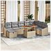 Set di Divani da Giardino 9 Pezzi con Cuscini Beige in Polyrattan - Foto miniatura 2