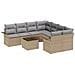 Set di divani da giardino da 9 pezzi con cuscini beige polyrattan - Foto miniatura 1