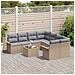 Set di divani da giardino da 9 pezzi con cuscini beige polyrattan - Foto miniatura 3