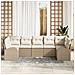 Set Divano da Giardino 7 Pezzi con Cuscini Beige in Polyrattan - Foto miniatura 3