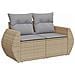 Set Divano Giardino 10 Pezzi con Cuscini Beige Rattan Polietilene Acacia, Set da Pranzo 3 Pezzi Giardino con Cuscini Beige Rattan Polietilene Acacia - Foto miniatura 6