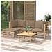 Set Salotto da Giardino 5pz con Cuscini Tortora Bambù - Foto miniatura 2