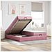 Struttura Letto Pouf con Materassi Rosa 200x200 cm Velluto - Foto miniatura 2