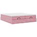 Struttura Letto Pouf con Materassi Rosa 200x200 cm Velluto - Foto miniatura 5