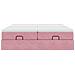 Struttura Letto Pouf con Materassi Rosa 200x200 cm Velluto - Foto miniatura 6