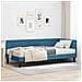 Cornice del letto ad angolo Blu 90 x 200 cm Velluto - Foto miniatura 2