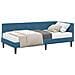 Cornice del letto ad angolo Blu 90 x 200 cm Velluto - Foto miniatura 3