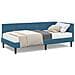 Cornice del letto ad angolo Blu 90 x 200 cm Velluto - Foto miniatura 4