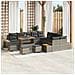 Set Divano da Giardino con cuscino 14 pcs Grigio Poly Rattan - Foto miniatura 2