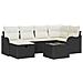 Set Divano da Giardino con cuscino 7 pcs Nero Poly Rattan - Foto miniatura 1
