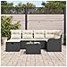 Set Divano da Giardino con cuscino 7 pcs Nero Poly Rattan - Foto miniatura 3