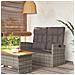 Panca Giardino Reclinabile con Cuscini 118cm Polyrattan Grigio - Foto miniatura 2