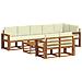 Set di divani da esterno con cuscino 9 pcs Naturale e Crema - Foto miniatura 1