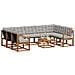 Set di divani da esterno 10 pcs Grigio Naturale e Chiaro - Foto miniatura 3