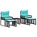 Set di Mobili da Esterno 11 pcs Nero e Turchese polyrattan - Foto miniatura 1