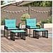 Set di Mobili da Esterno 11 pcs Nero e Turchese polyrattan - Foto miniatura 2