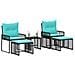 Set di Mobili da Esterno 11 pcs Nero e Turchese polyrattan - Foto miniatura 3