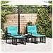Set di Mobili da Esterno 11 pcs Nero e Turchese polyrattan - Foto miniatura 4