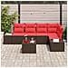 Set Divano da Giardino Marrone e Rosso polyrattan - Foto miniatura 5