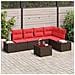 Set Divano da Giardino Marrone e Rosso polyrattan - Foto miniatura 10
