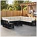 Set Divano da Giardino 12 pz Nero e Bianco Crema polyrattan - Foto miniatura 3
