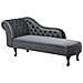 Chaise Longue Sinistra In Velluto Grigio Nimes - Foto miniatura 1