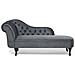 Chaise Longue Sinistra In Velluto Grigio Nimes - Foto miniatura 5