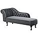 Chaise Longue Sinistra In Velluto Grigio Nimes - Foto miniatura 19