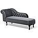 Chaise Longue Sinistra In Velluto Grigio Nimes - Foto miniatura 21
