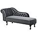 Chaise Longue Sinistra In Velluto Grigio Nimes - Foto miniatura 31
