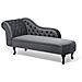 Chaise Longue Sinistra In Velluto Grigio Nimes - Foto miniatura 9