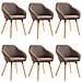 Sedie Da Pranzo 6 Pz Marroni In Tessuto - Foto miniatura 2