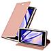 Custodia Compatibile Con Nokia Lumia 830 In Classy Oro Rosa - Coperchio Protettiva Con Chiusura Magnetica, Funzione Stand E Tasca Per Le Carte - Foto miniatura 1