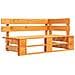 Set Divani a Pallet e Cuscini 4pz Pino Impregnato Marrone Miele - Foto miniatura 2