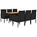 Set Da Pranzo Per Esterni 7 Pz In Polyrattan Nero - Foto miniatura 2