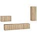 Set Di Mobili Porta Tv 4 Pz Rovere Sonoma In Legno Multistrato - Foto miniatura 1