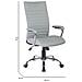 Sedia Da Ufficio Geelong, Poltrona Presidenziale Con Braccioli, Sedia Ergonomica Da Ufficio, 63x65h108/118 Cm, Grigio - Foto miniatura 2