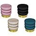 Pouf Salotto Camera Rotondo Imbottito Modello Velvet Creamy Tinta Unita Pouf Nero - Foto miniatura 2