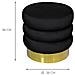 Pouf Salotto Camera Rotondo Imbottito Modello Velvet Creamy Tinta Unita Pouf Nero - Foto miniatura 5