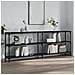Tavolino Consolle Nero 200x29x75 Cm In Legno Multistrato - Foto miniatura 1
