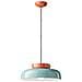 Sospensione Vintage Decò Maracana Ceramica-vetro Tuchese-arancio 1 Luce E27 - Foto miniatura 1