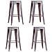 Lotto Di 4 Sgabelli In Metallo Alti 66 Cm - Bistrot - Foto miniatura 1